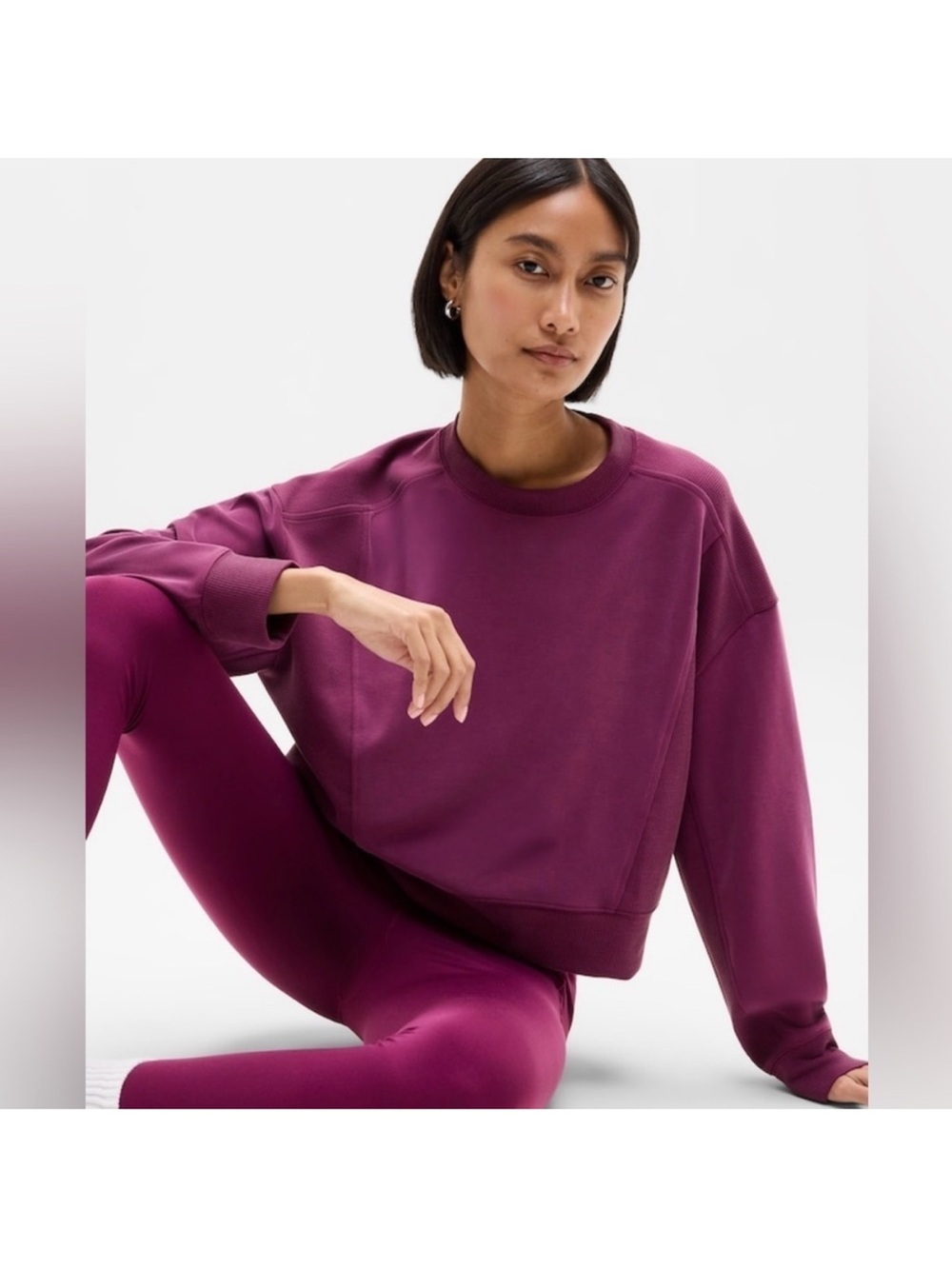 Athleta Plum Seasoft Crewneck Pullover Sweatshirt Large